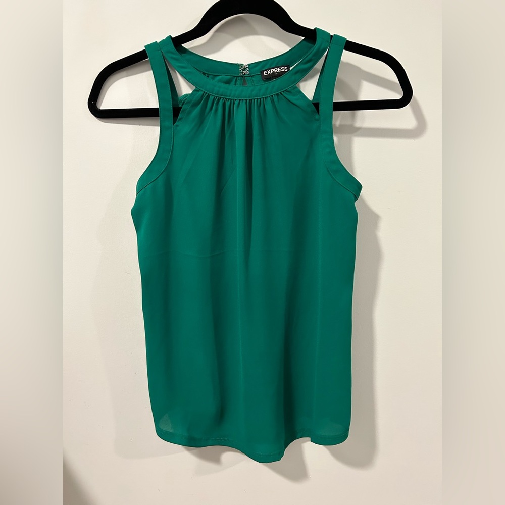 Small green chiffon halter top from Express
